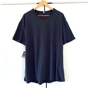 Lunya Pima Cotton Shirt T Shirt Gray Pocket Oversized Tee Pjs Size XS / Small